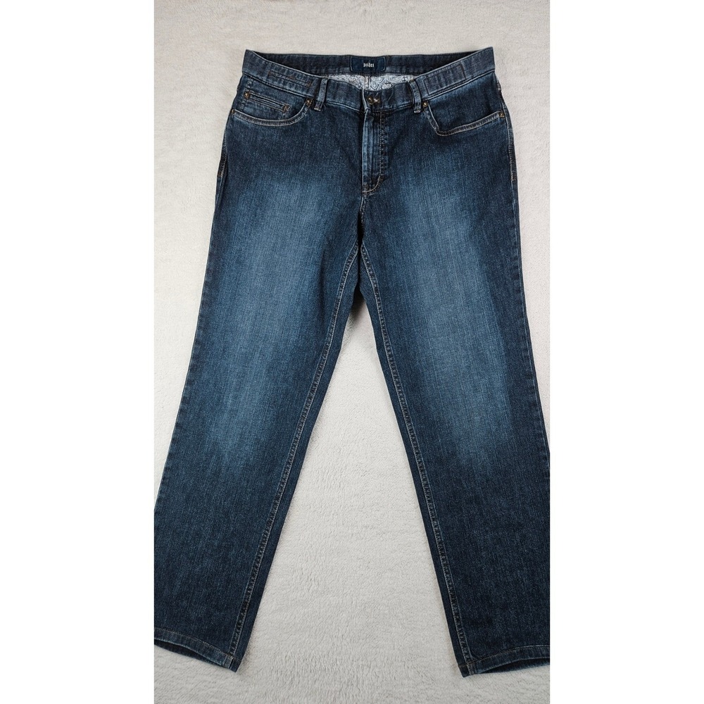 Hiltl Dude Contemporary Fit Dark Wash Jeans Men's Size 35x32 Made in Macedonia